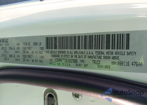 2019 Ram 1500 Classic Slt 4X2 6'4 Box z USA, uszkodzony, nr VIN 1C6RR6TT2KS657886